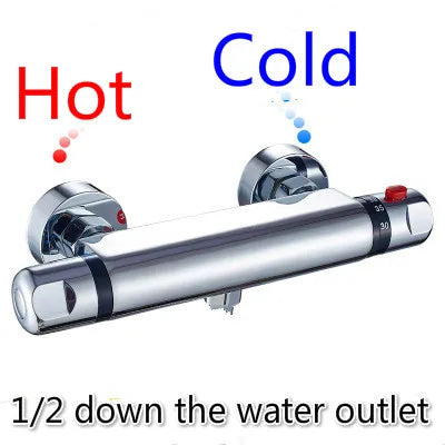 Brass Intelligent Thermostatic Shower Faucet Concealed Hot and Cold Water Mixing Valve Temperature Control Valve  Chrome Plated