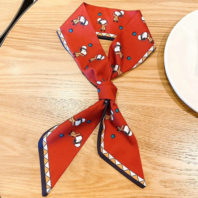 Fashion Printing Long Ribbon Silk Scarf Headband for Women Elegant Tie Ponytail Bow Headband Hair Tie Резинки Для Волос