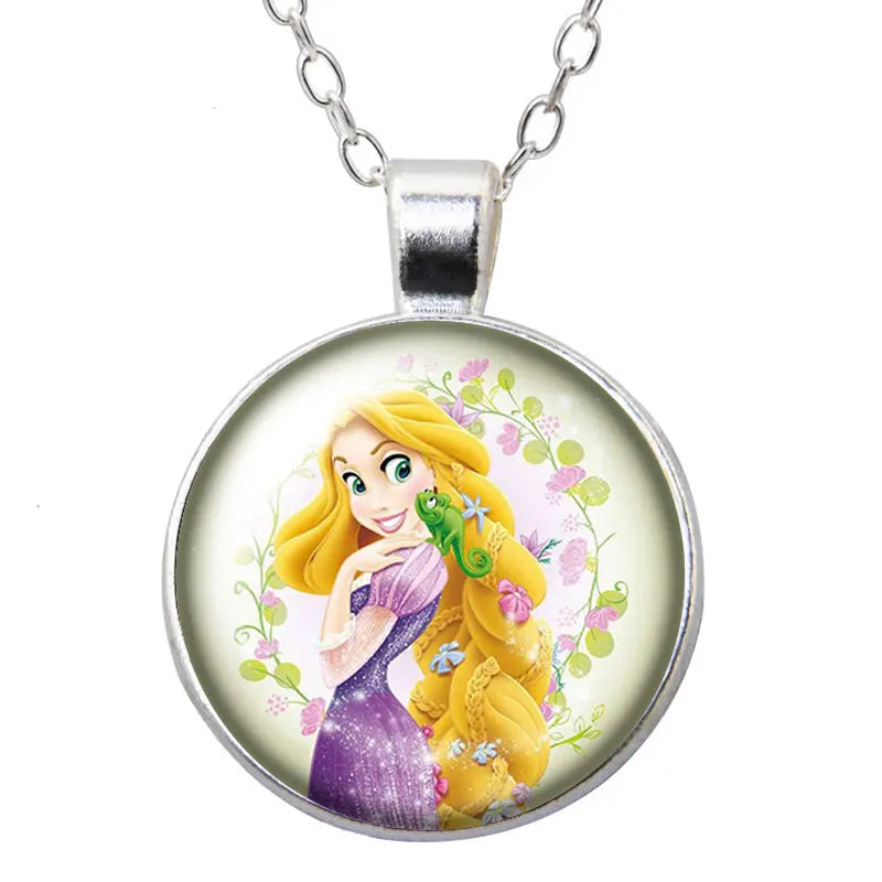 Enrolados Tangel Princess Rapunzel Round Photo Glass cabochon silver plated/Bronze/Crystal pendant necklace jewelry