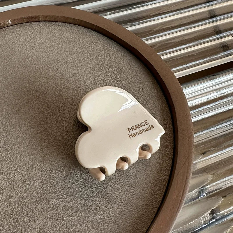 3.5cm Small Hair Claw Acetate Hair Crabs Cute Heart Shaped Hairclips Children Women Girls for Hair Accessories Hairpins Clips