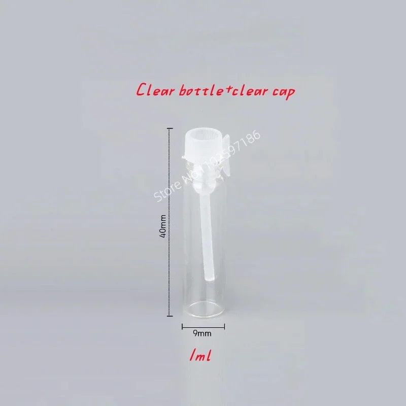 Glass Dropper Bottle Transparent Mini 1ml 2ml Stick Essential Oil with Inner Stopper Sample Trial Use Perfume Sub Bottles Empty