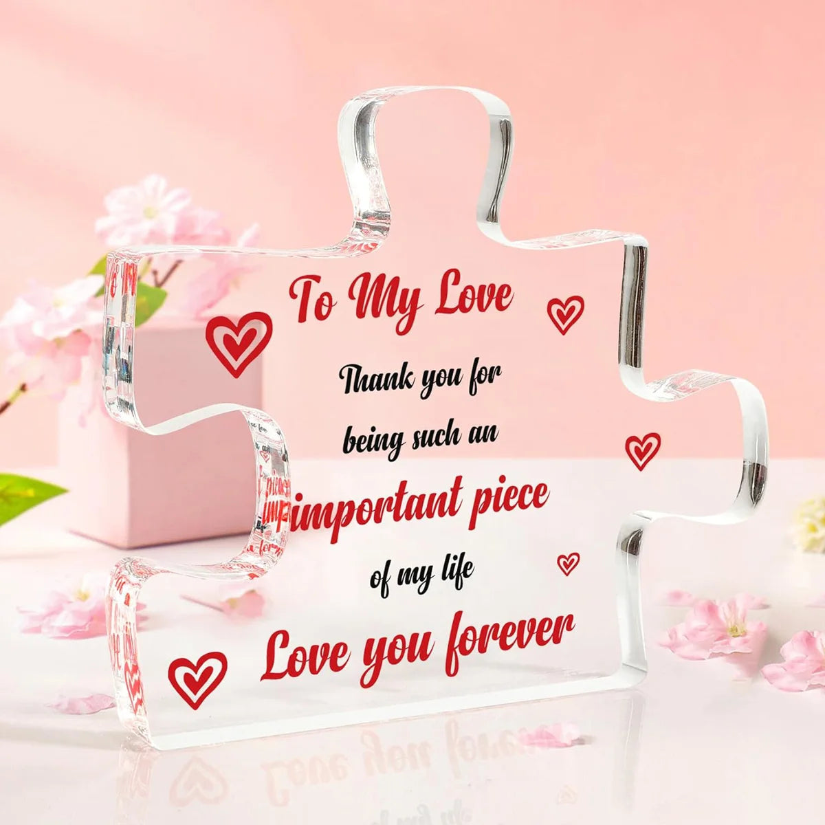 Valentine's Day Acrylic DIY Block Puzzle Decorations Girlfriend Gifts Unique Creative Customizable Jigsaw Blocks for Her