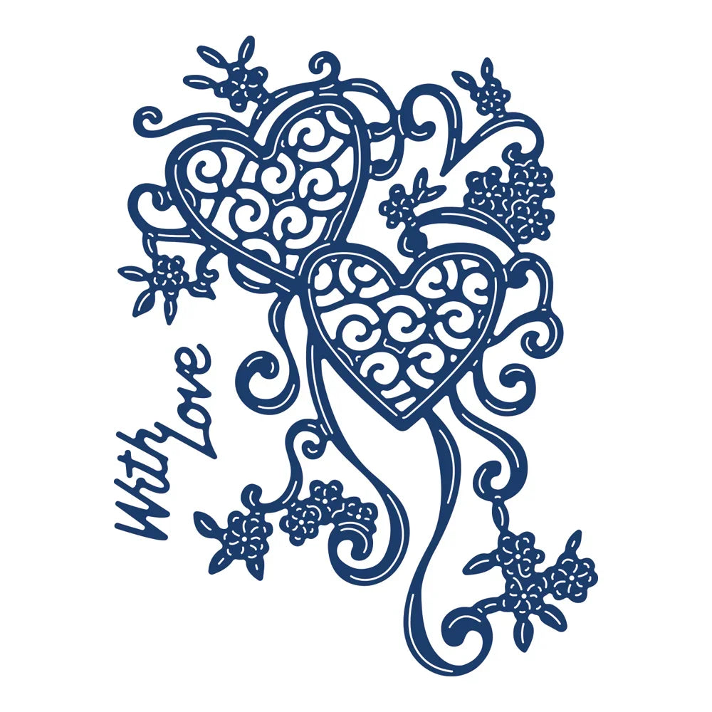 Hollowed Out Tattered Lace Hollow Love Mother's Day and Valentine's Day Metal Cutting Dies Scrapbooking Card Craft No Stamps