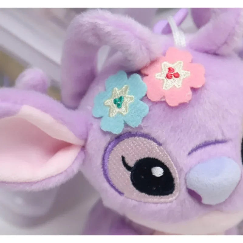 Hot Kawaii Disney Stitch Angel Plush Stuffed Toys Purple Anime Lilo&Stitch Doll Cute Keychain Pendant Birthday Gift For Kid Girl