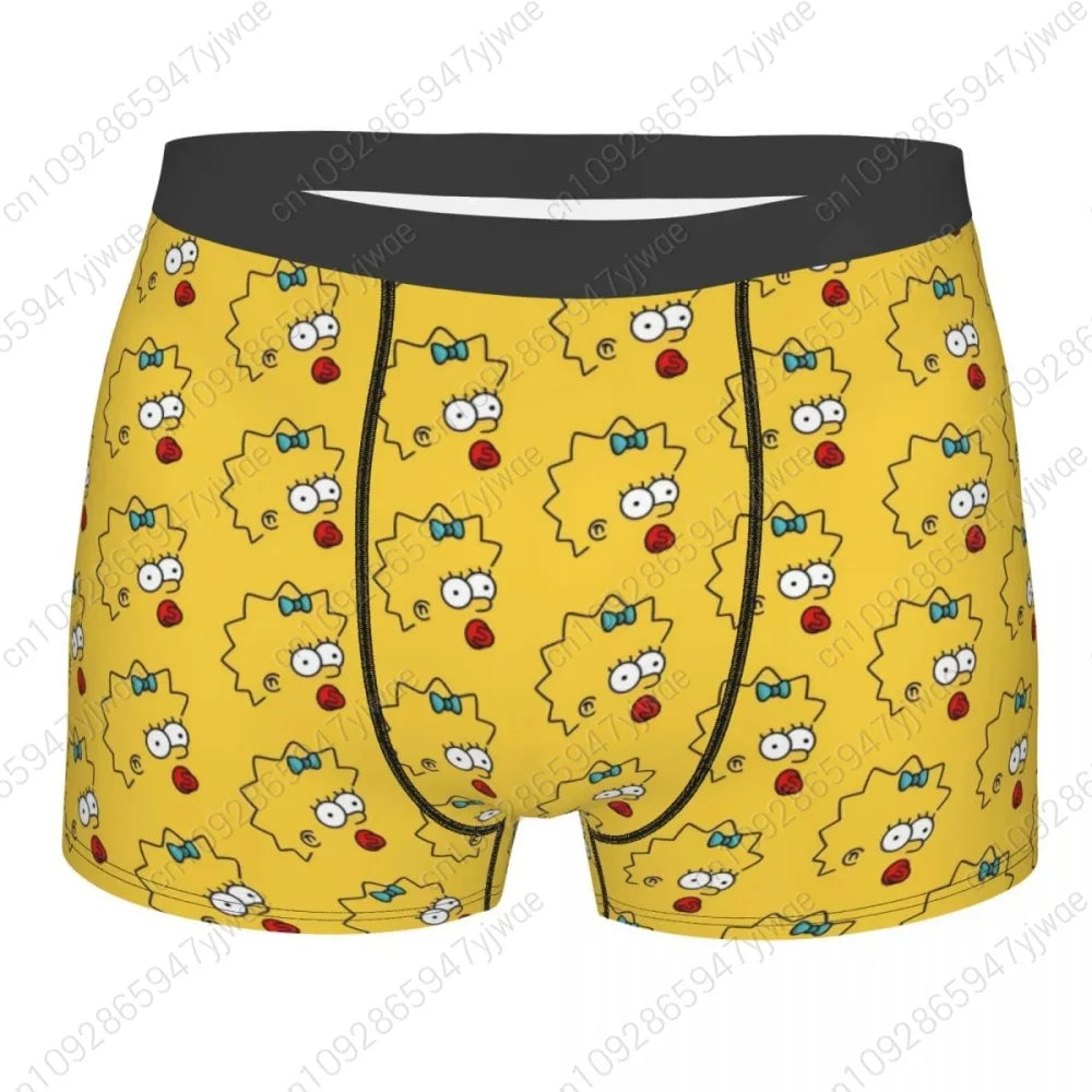 Summer Men's Cool S-Simpsons Boxers Shorts Panties Men's Underpants Stretch Animated Sitcom Briefs Underwear Shorts men clothing