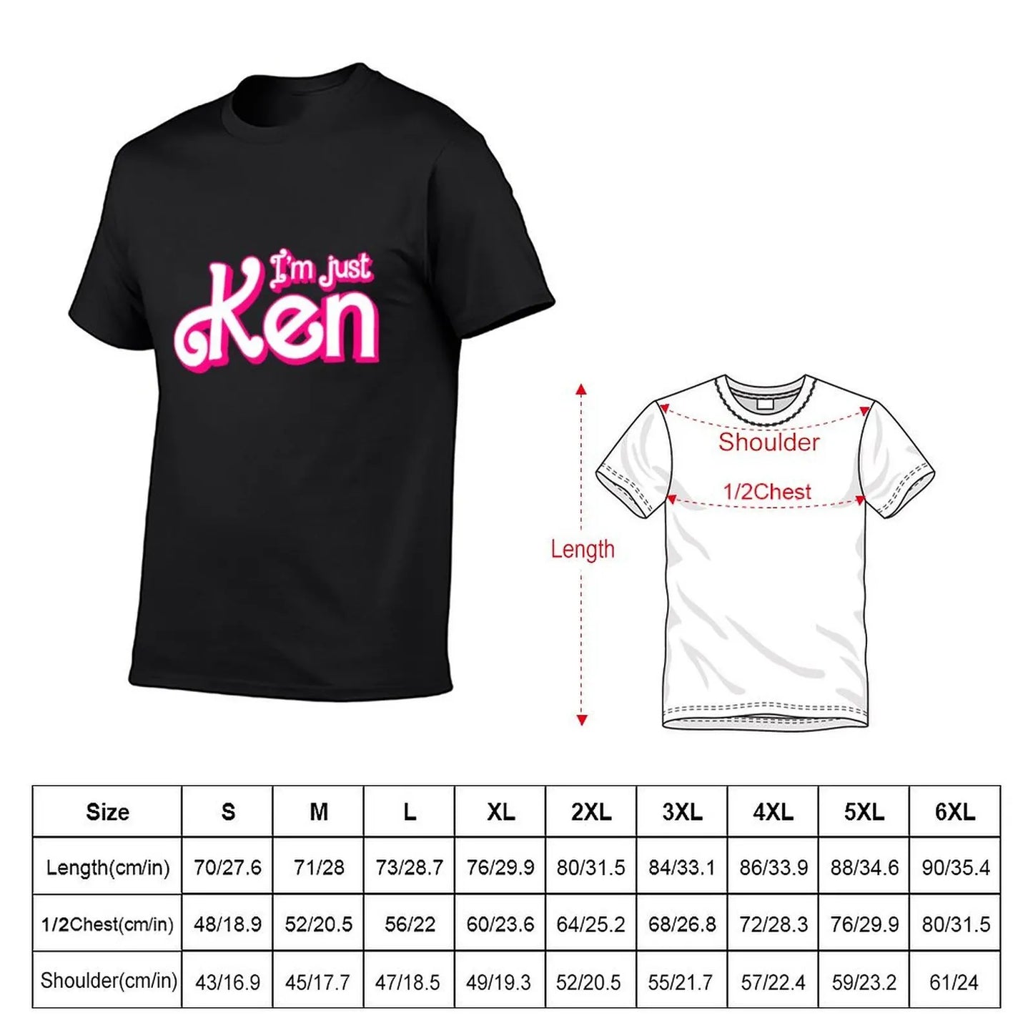 I'm just Ken T-Shirt Aesthetic clothing oversizeds heavy weight t shirts for men