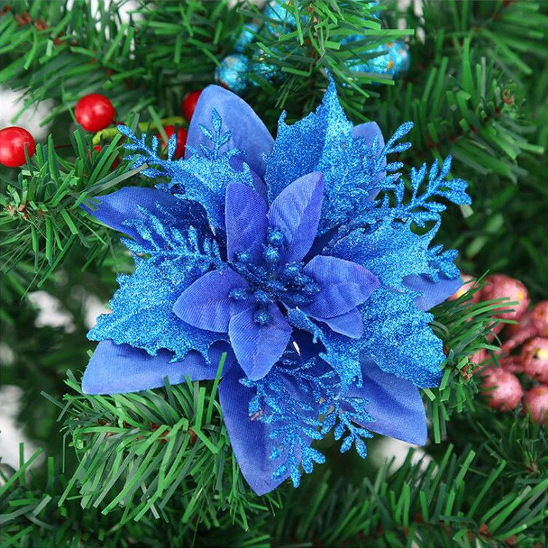 Berry Stems Christmas Tree Artificial Flowers Decorations Xmas Hanging Ball Snowflakes Ornament for Home Decor New Year Decor