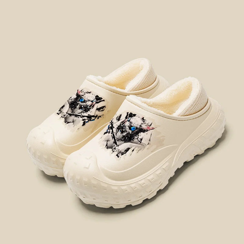 Demon Slayer Tokitou Muichirou Kamado Tanjiro Kochou Shinobu Unisex Winter New Creative Anime Pattern Non-Slip Cotton Slippers