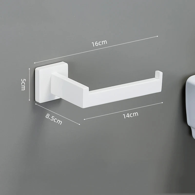 White Stainless Steel Bathroom Hardware Kit 40cm Towel Bar Toilet Paper Rack Clothes Hooks Bathroom Roll Towel Ring Rack