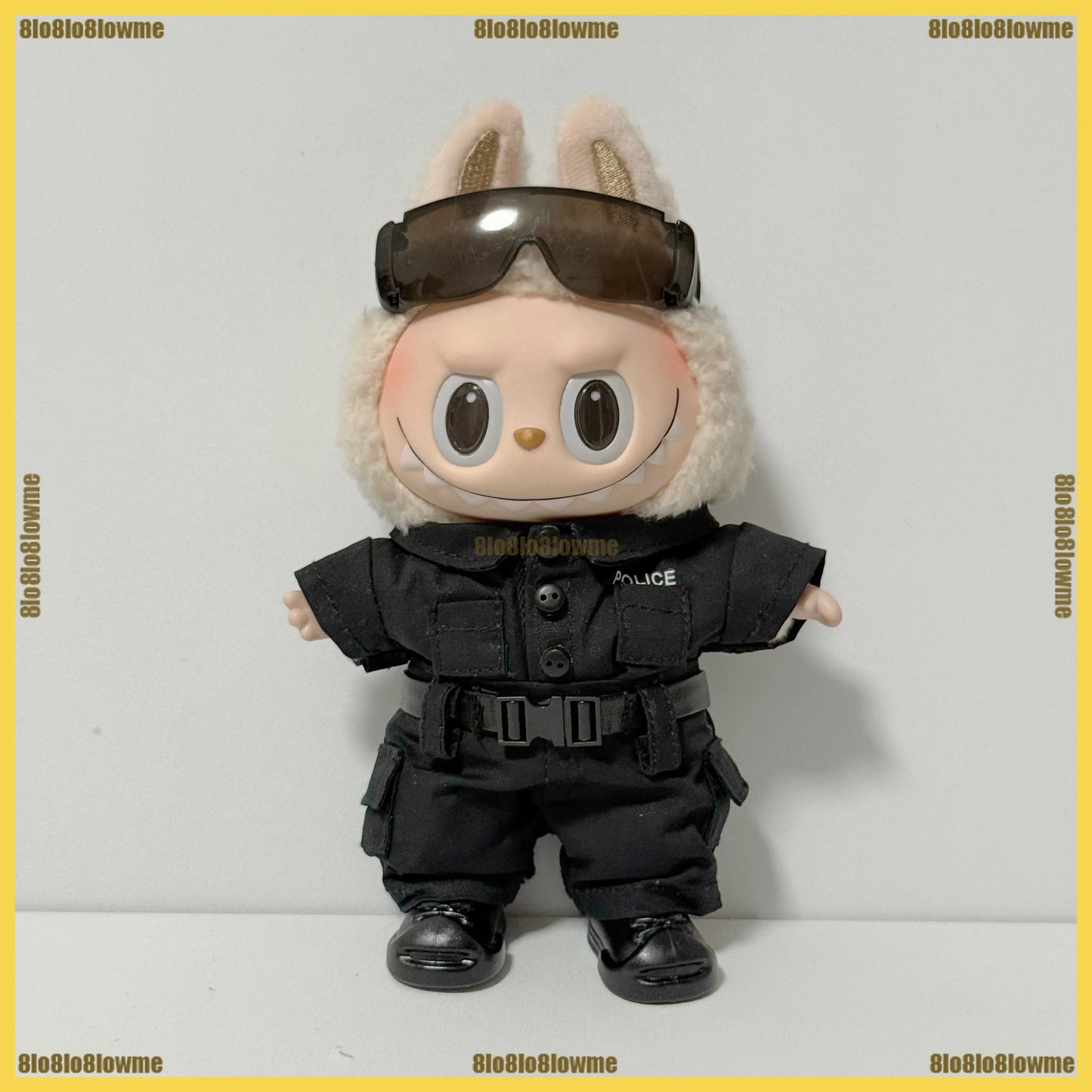Labubu 3.0 Clothes Handsome Special Policeman Shirt Trousers Belt Shoes Set Mini Plush Doll Clothing Fashion Doll Accessories