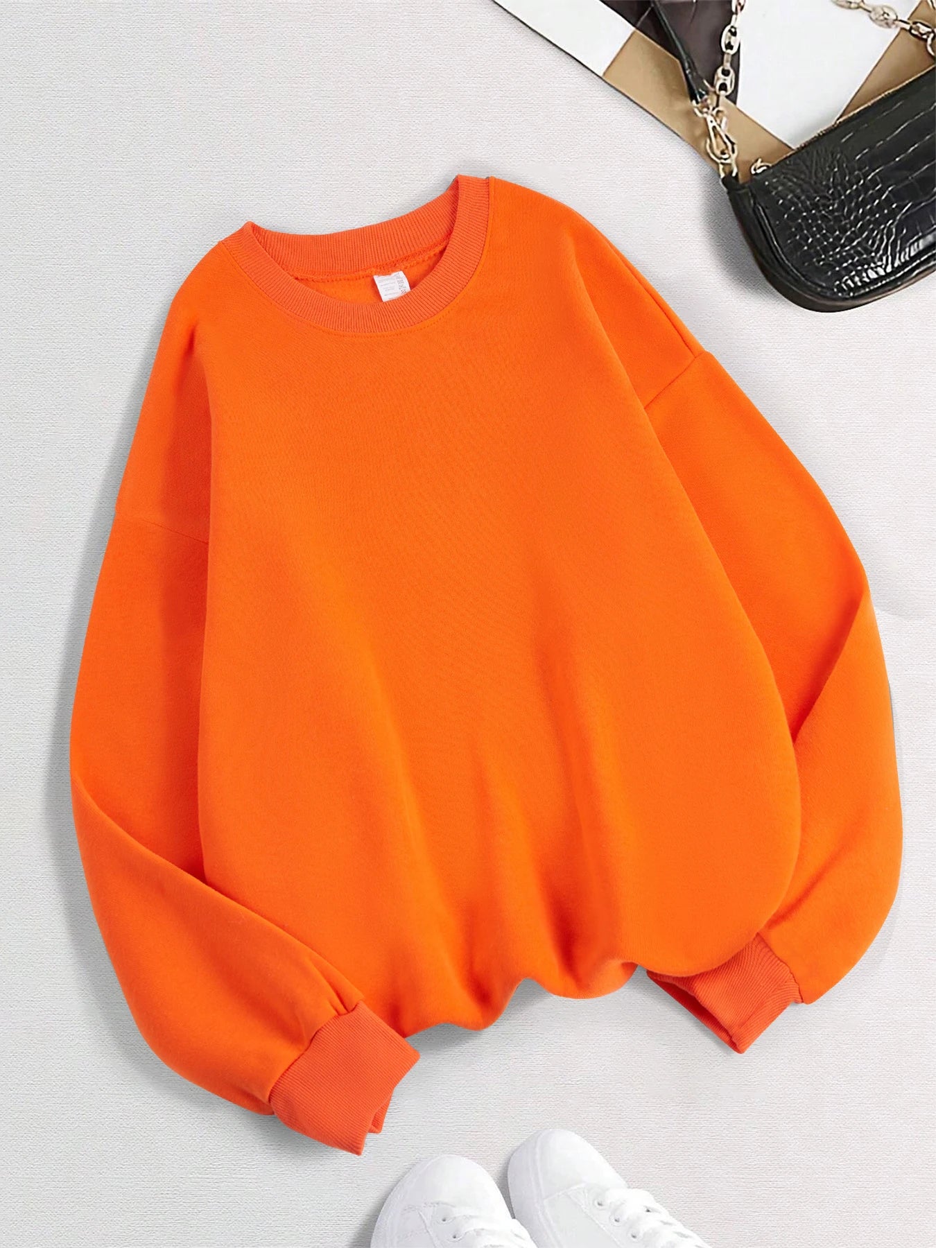 2026 Winter Womens Solid Hoodies Basic Warm Fleece Sweatshirt Soft Breathable O-Neck Pullover Casual Oversize Female Clothes