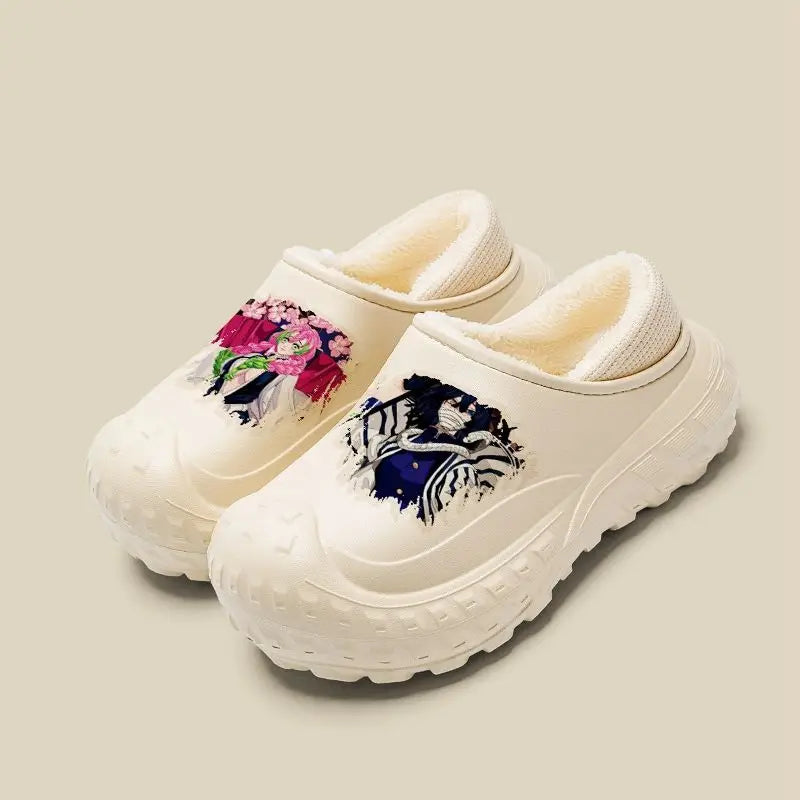 Demon Slayer Tokitou Muichirou Kamado Tanjiro Kochou Shinobu Unisex Winter New Creative Anime Pattern Non-Slip Cotton Slippers