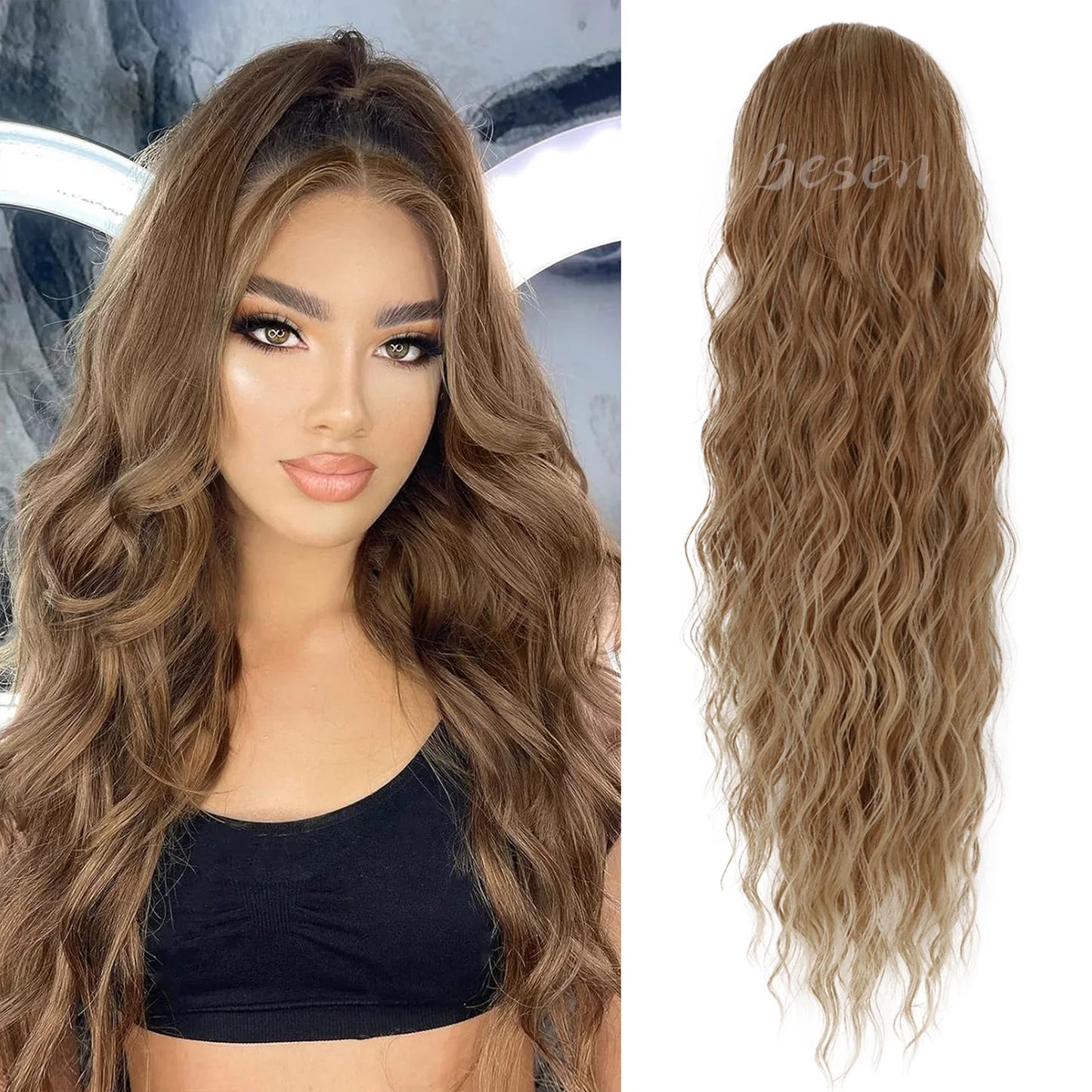 Synthetic Ponytail Extension Curly Wavy Drawstring Ponytail Hair Extensions for Women Clip in Pony Tails Hairpieces Daily Party