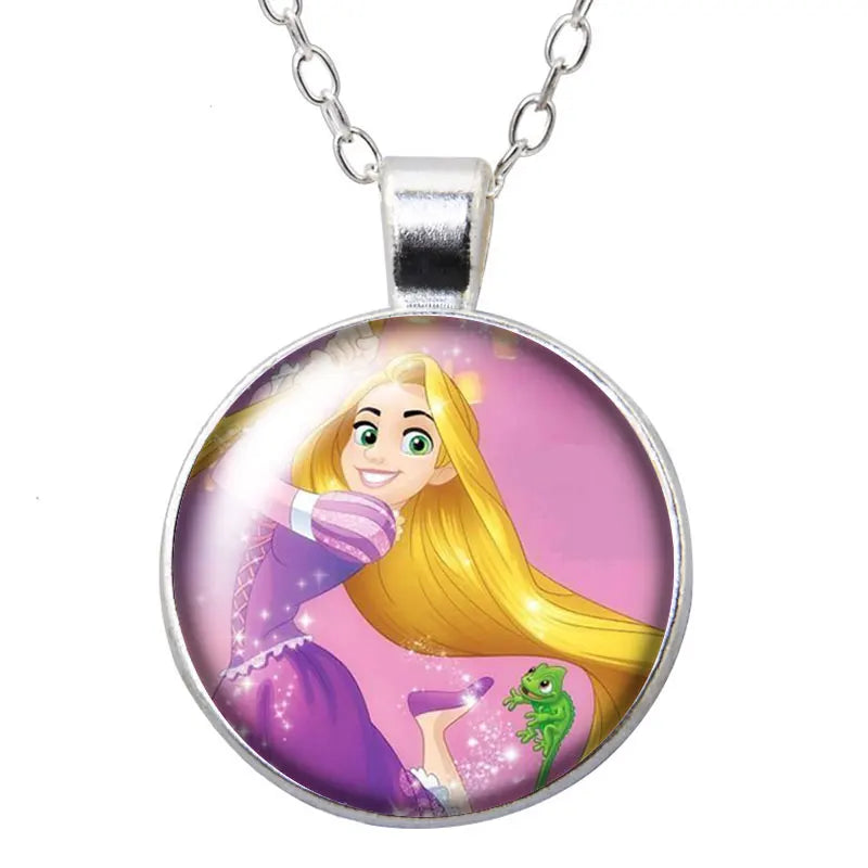Enrolados Tangel Princess Rapunzel Round Photo Glass cabochon silver plated/Bronze/Crystal pendant necklace jewelry