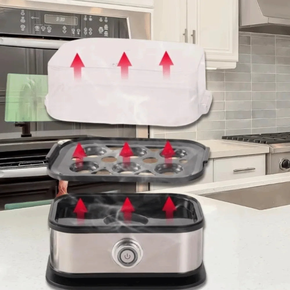 200W Power Eggs Boiler Space Saving 6 Eggs Capacity Smart Egg Cooker Stainless Steel Multi Functional Rapid Egg Cooker