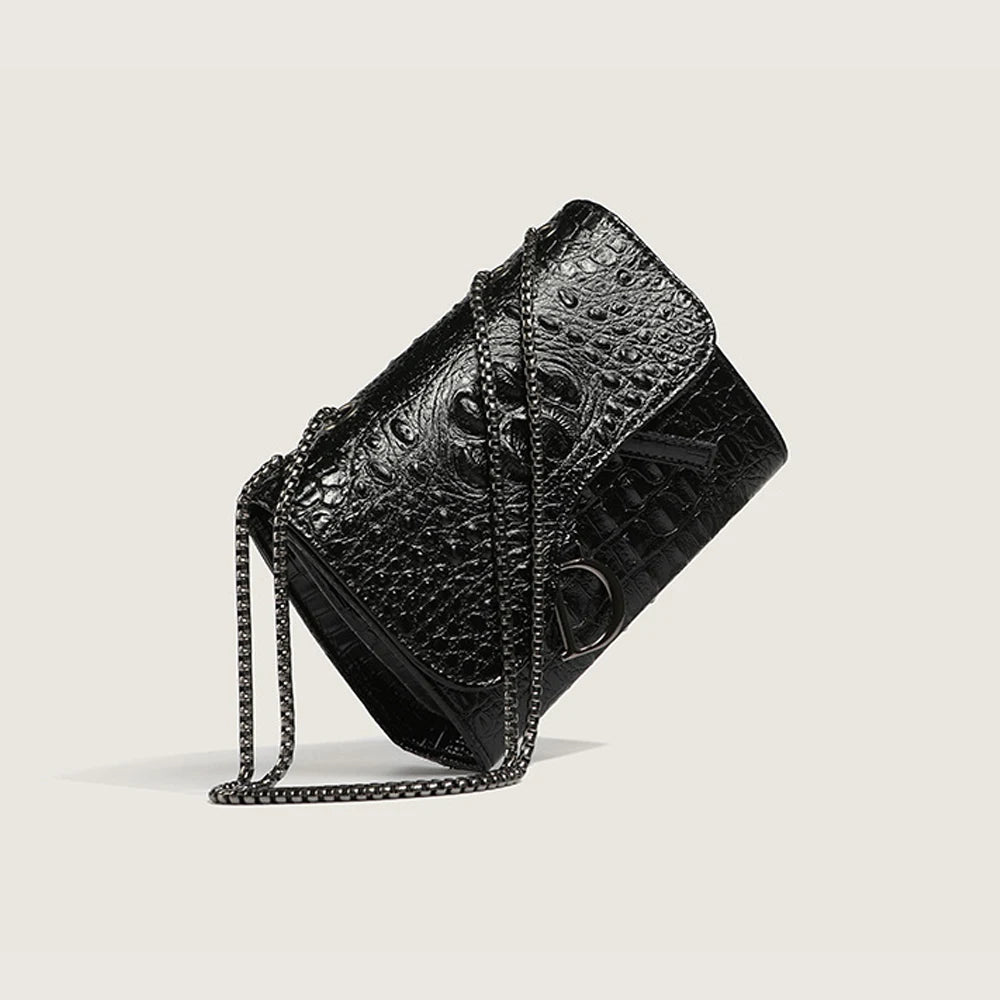 2025 Fashion Crocodile Pattern Chain Crossbody Bag Shoulder Bag Summer New Small Square Bag