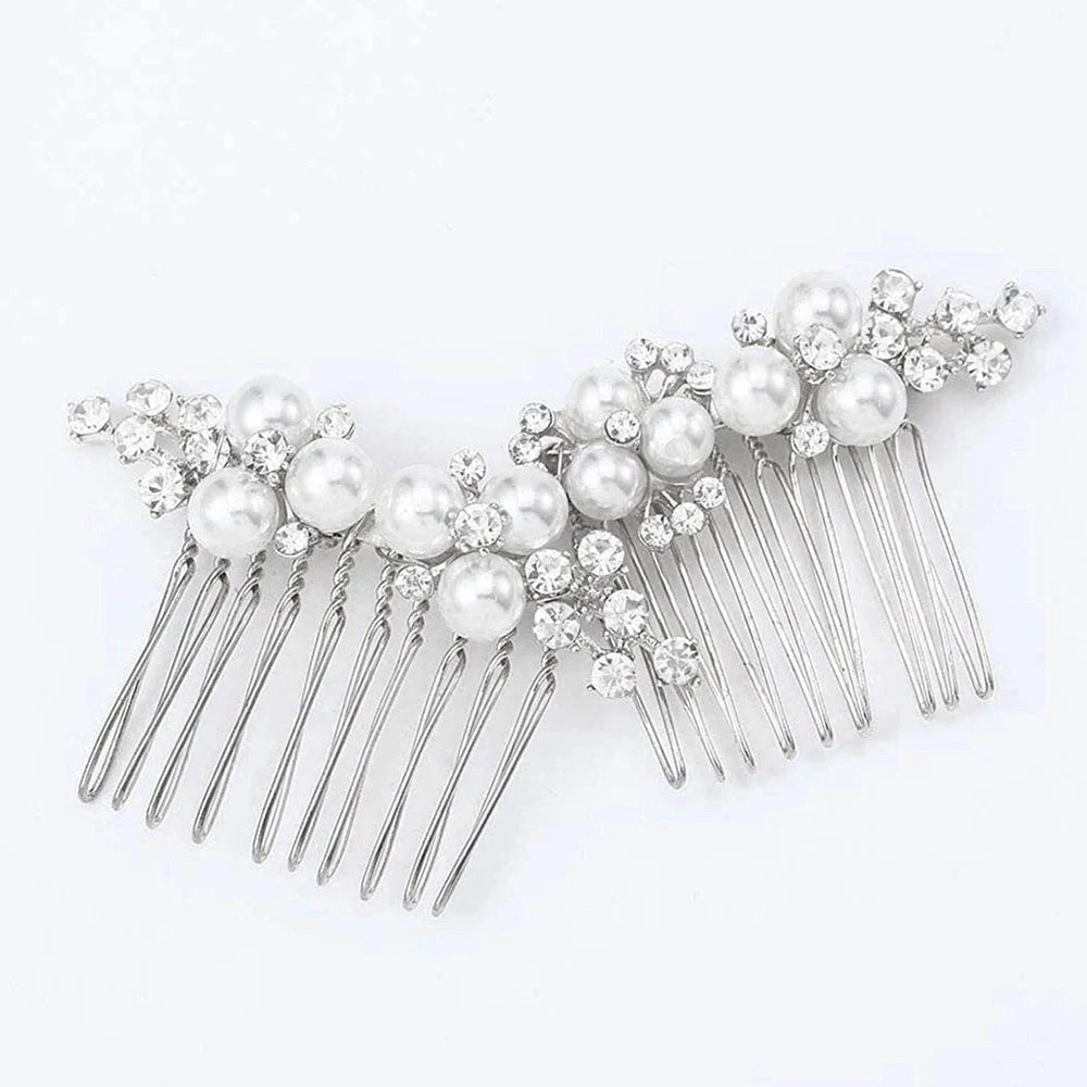 Wedding Hair Combs Hairpins Clips for Bride Women Girls Hair Jewelry Accessories Bling Rhinestone Headpiece Hair Styling Jewelry