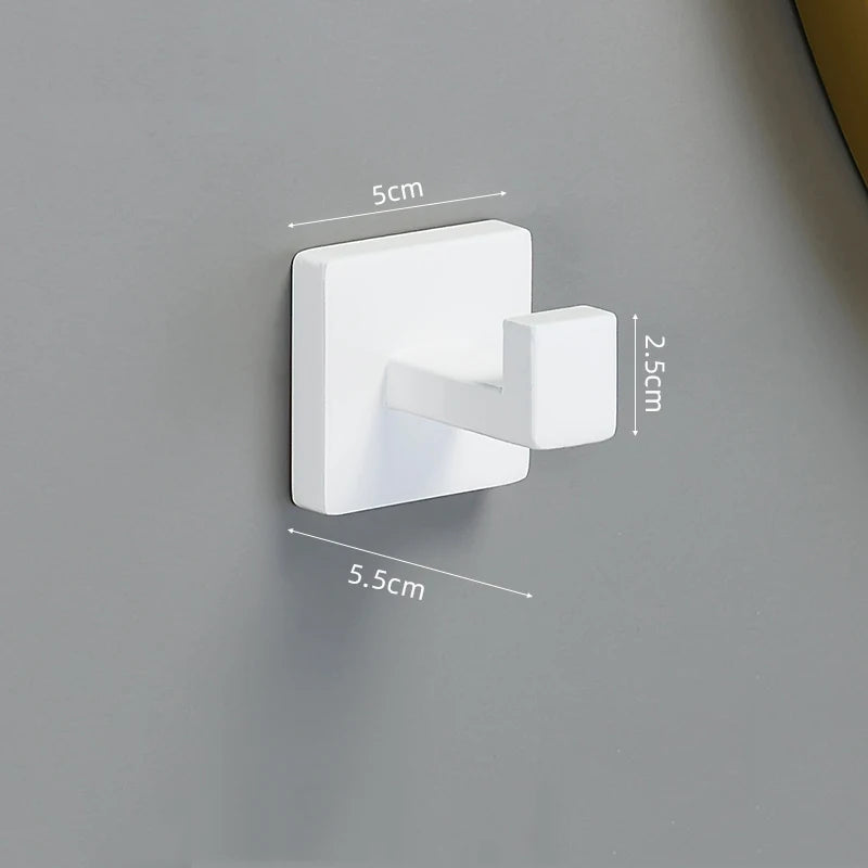 White Stainless Steel Bathroom Hardware Kit 40cm Towel Bar Toilet Paper Rack Clothes Hooks Bathroom Roll Towel Ring Rack