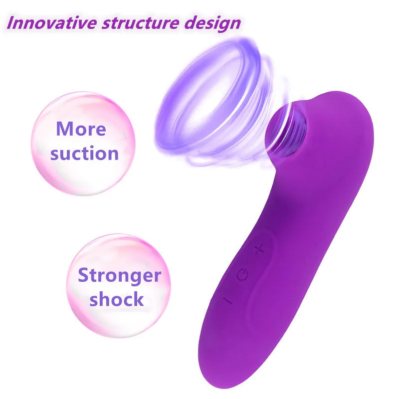 Powerful Suction Cup Clitoral Sucking Vibrator Female Clitoral Nipple Oral Vacuum Stimulator Massager for Women Adult Products