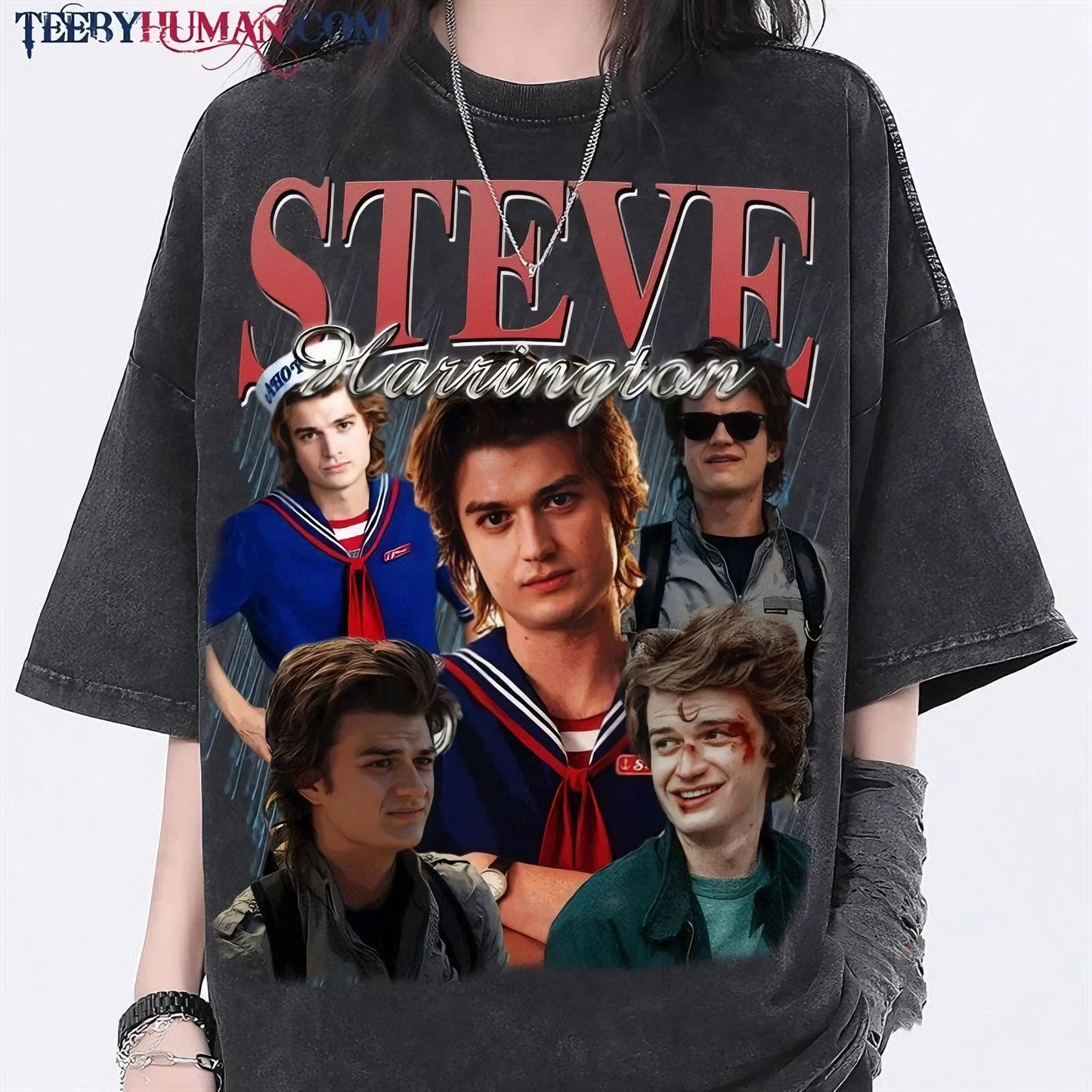 Stranger Season 5 Steve Fans Support Graphic T-Shirt, Movie Style Print Tee, Trendy Unisex Casual Wear for Fans