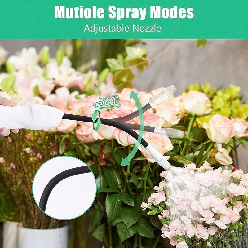 Electric Sprayer With Flexible Wand, Watering Spray Wand Rechargeable Portable Garden Sprayer With 2M Hose Plant Mister Sprayer