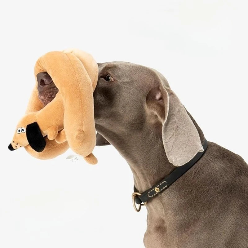 Interactive Dog Toy Non-stuffed Soft Plush Toy Puppy Teeth Cleaning Chew Toys Bit Resistant Squeaky Pet Dog Plush Toy