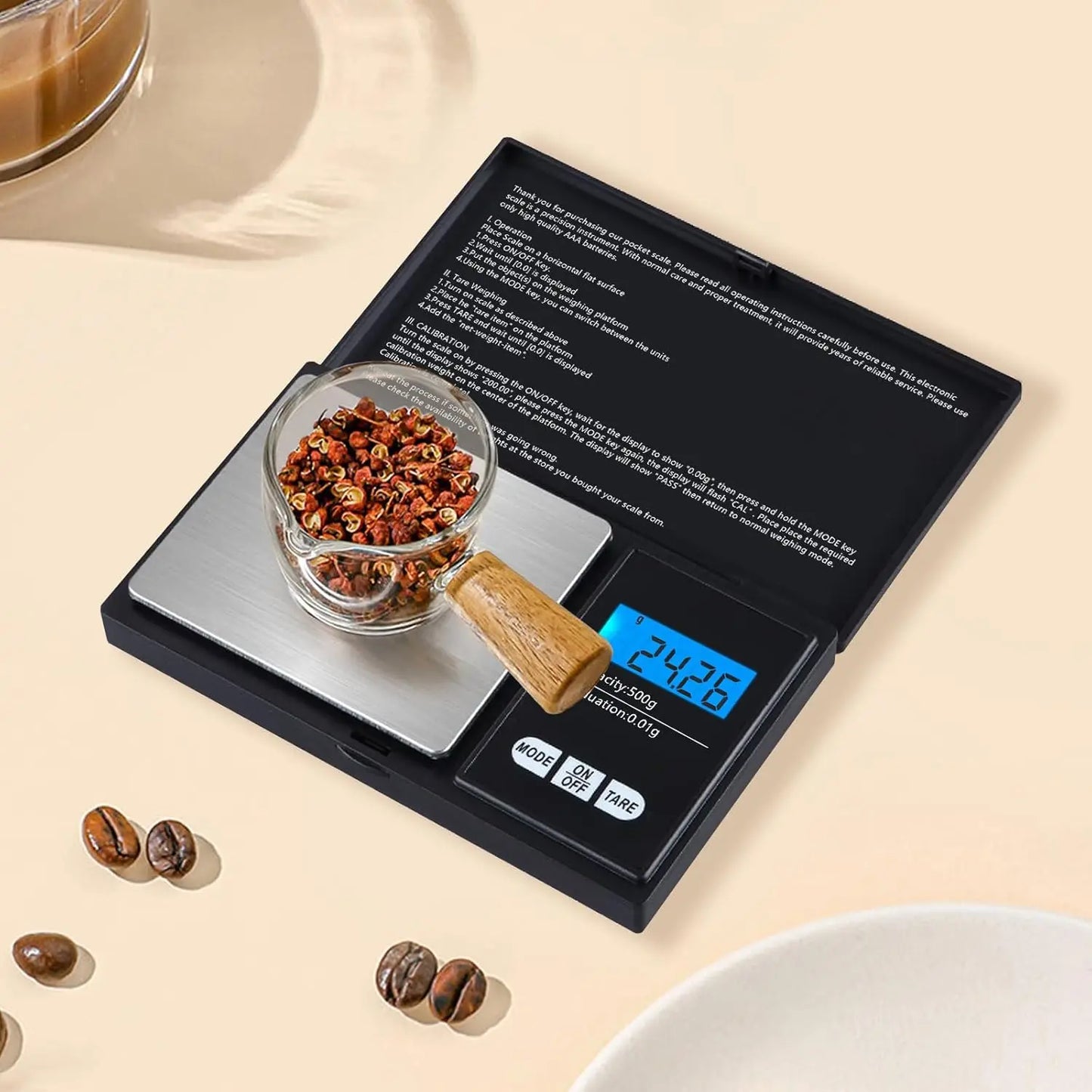 0.01g Jewelry Mini Stainless Steel Electronic Scale Digital Pocket Scale Gold Gram Balance Weight Scale Portable Pocket Scale