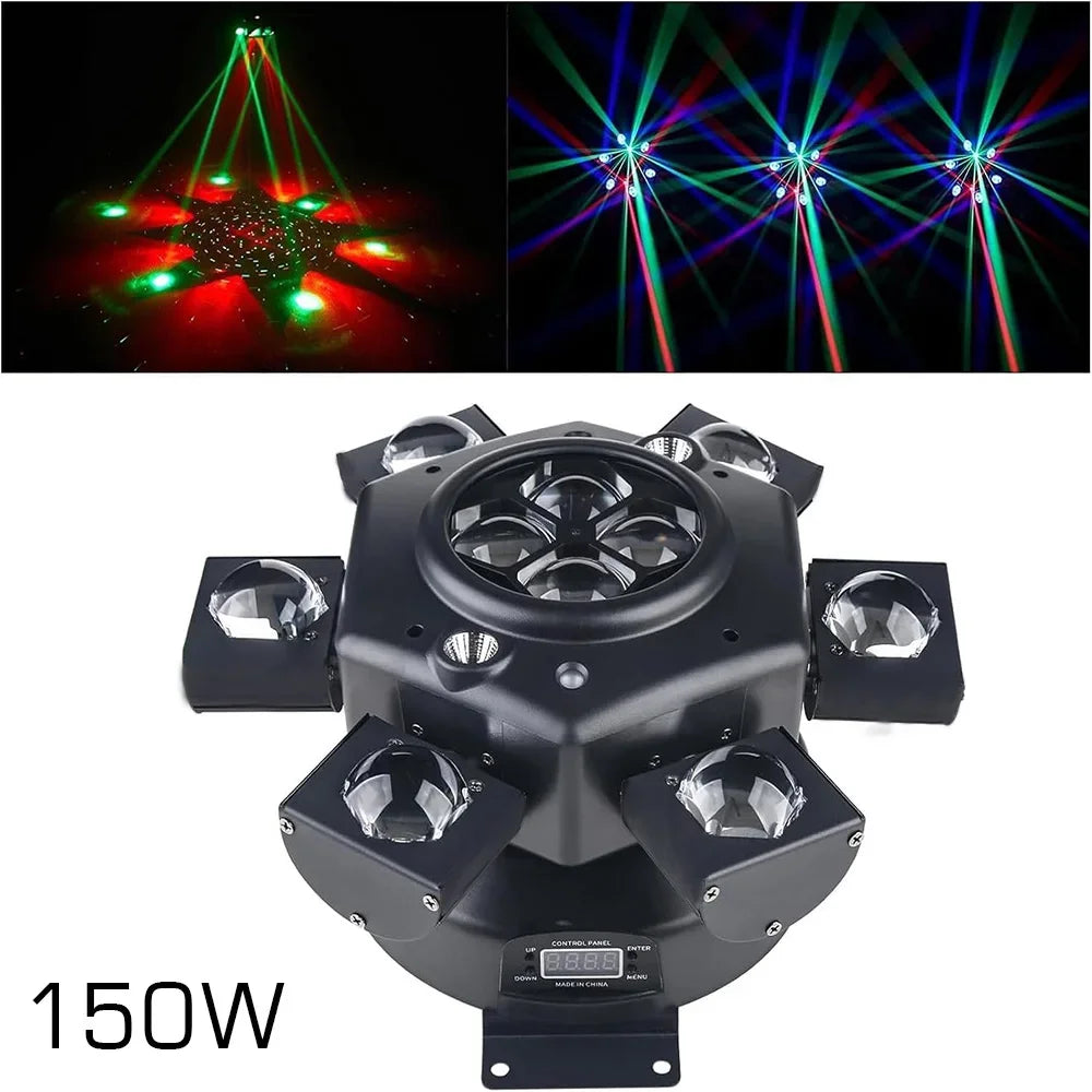 150W Moving Head Beam Light RG Laser Stage Light Strobe DMX Controller DJ Disco Light RGB Rotating Party Christmas lights Bar