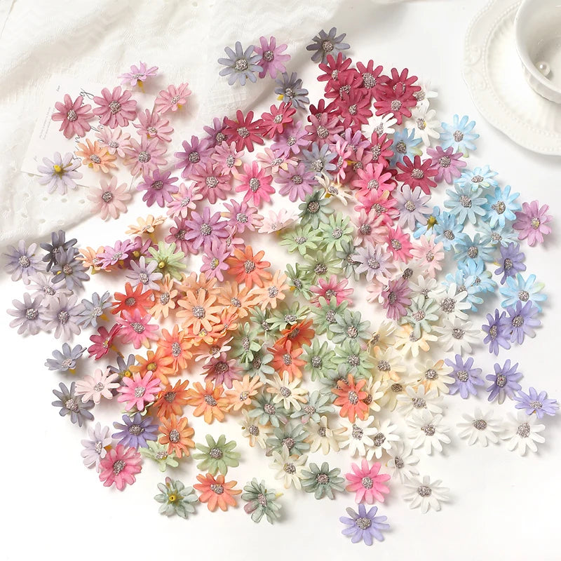 30/50Pieces 3cm Silk Rose Artificial Flowers Heads Fake Flowers for Home Decor Room Wedding Decoration DIY Garland Accessories