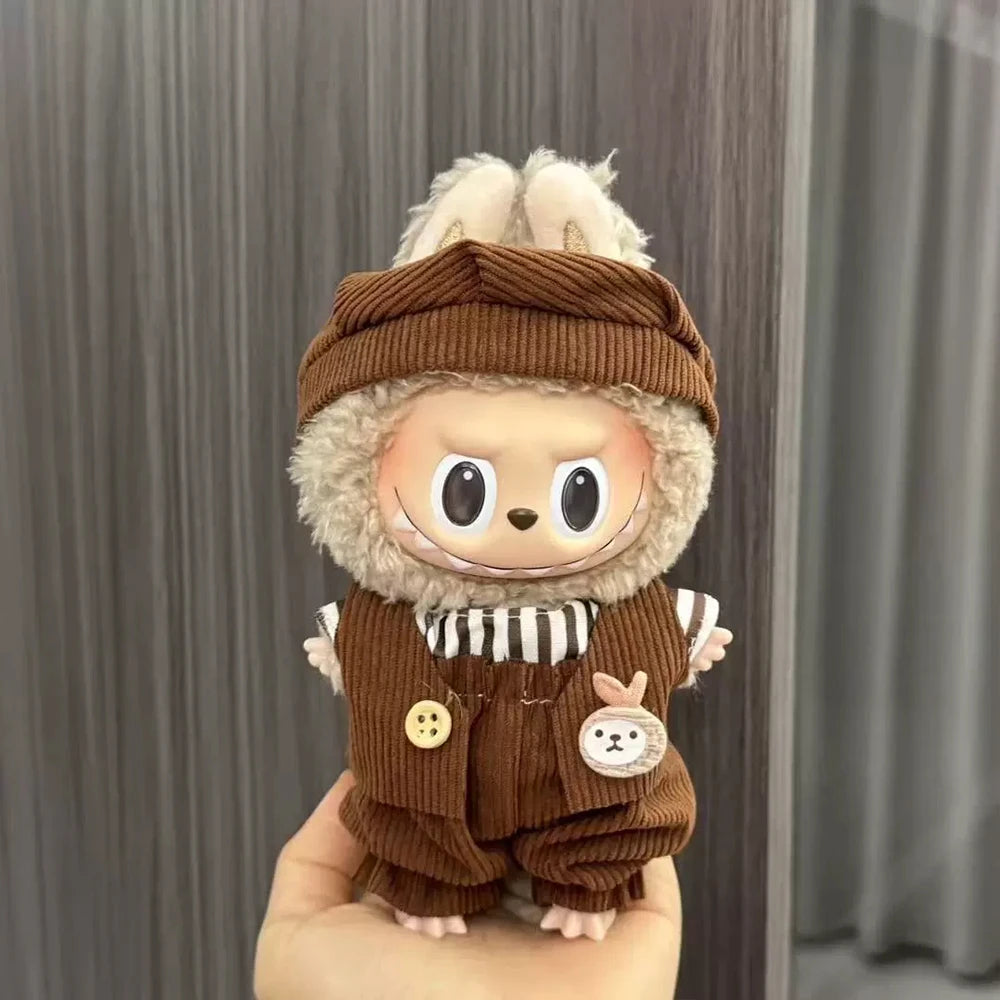 Labubu Doll Clothes Enamel Labu Cloth 17cm Doll Cute Dress-up Climbing Clothes Skirt Plush Toy Clothes