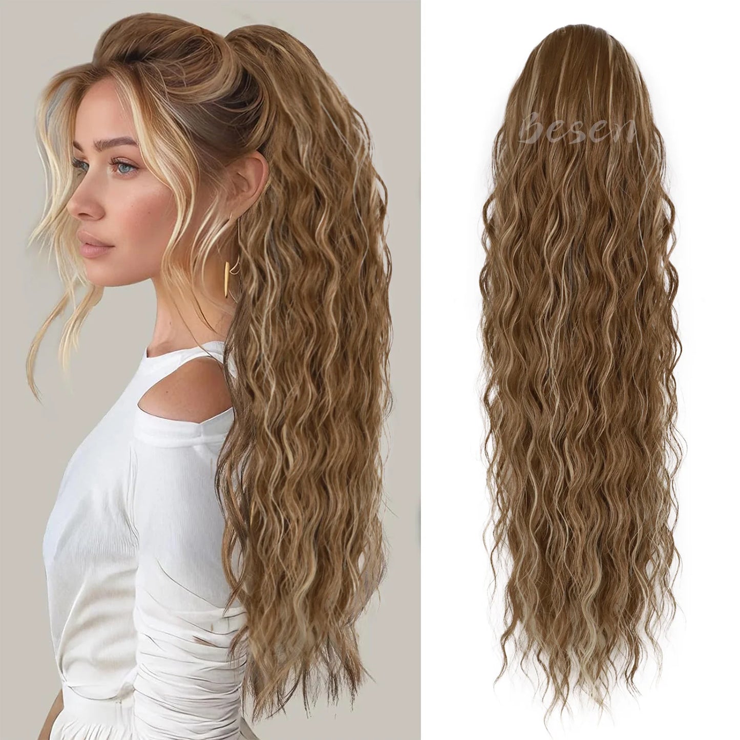 Synthetic Ponytail Extension Curly Wavy Drawstring Ponytail Hair Extensions for Women Clip in Pony Tails Hairpieces Daily Party