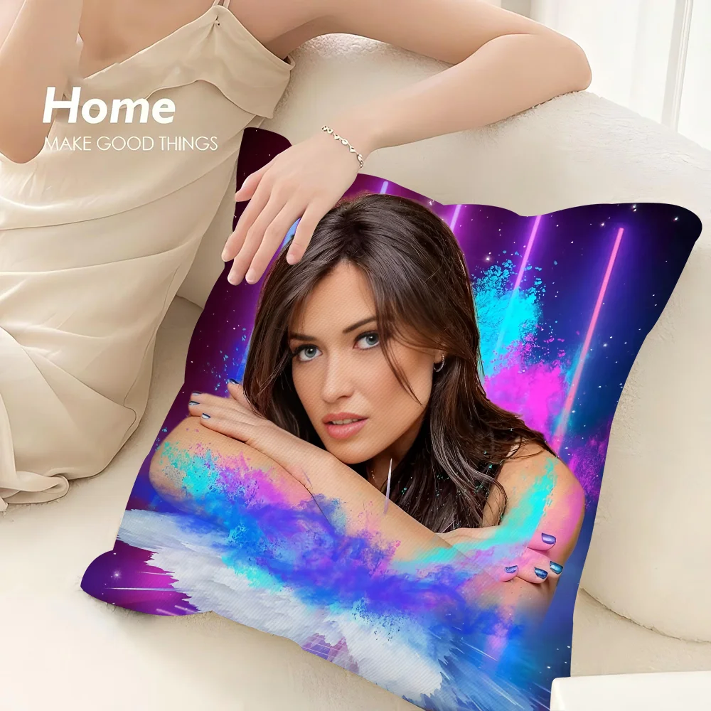 E-Elsa EsnoultS Actor Pillow Case 3D Print Polyester Fiber 45*45 cm Home Sofa Throw Pillow Cover Decoration Festival Gift