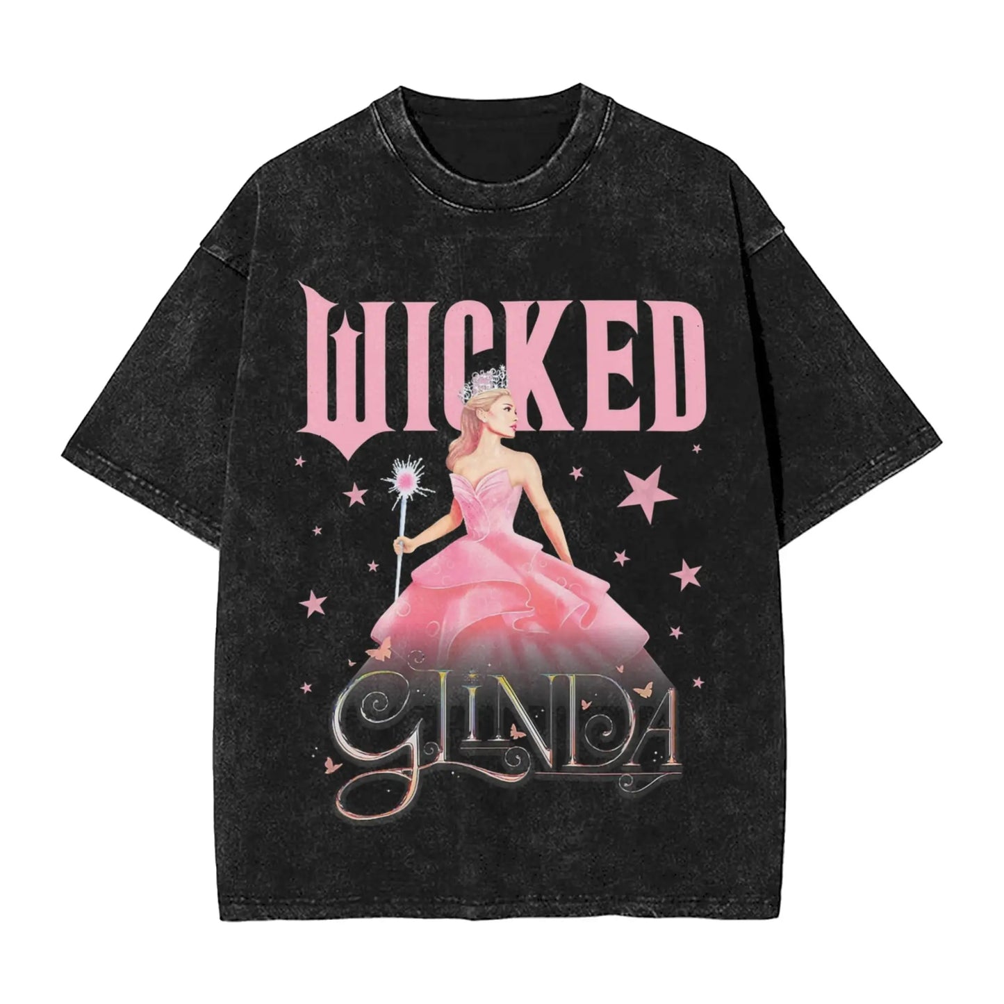 Wicked The Musical Glinda Elphaba For Good T Shirt Washed Short Sleeve T-Shirt Vintage Men Women Streetwear Graphic Printed Tees