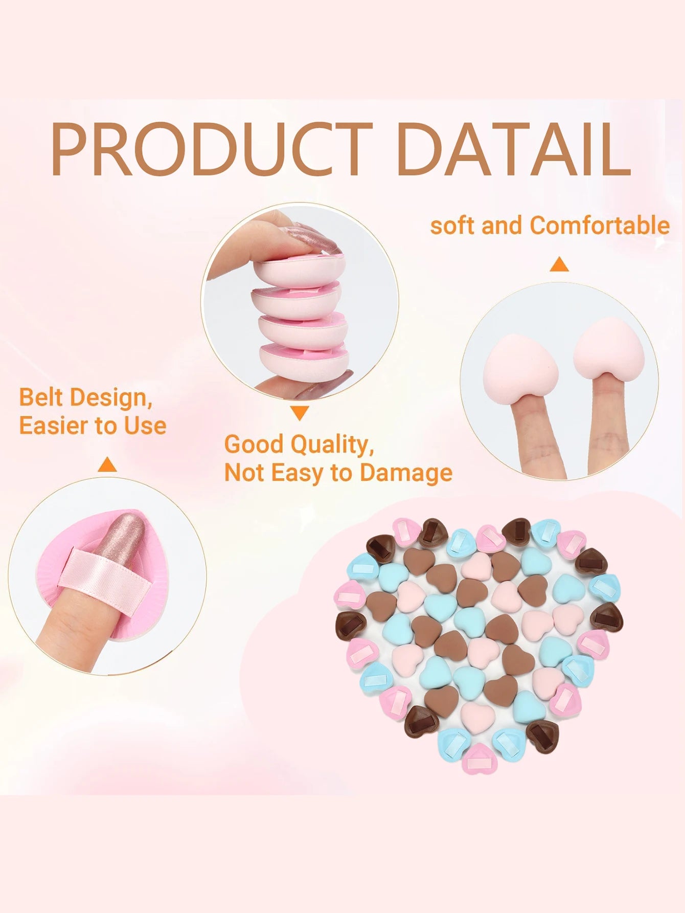 15/30/60 Mini Makeup Sponge Powder Puff Beauty Sponge for Makeup Concealer Liquid Foundation Face Cosmetic Puff Makeup Sponge