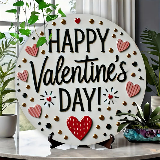 Charming Vintage Round Metal Sign for Valentine's Day \u0026 Christmas - Perfect Gift \u0026 Fun Wall Decor, 8x8 Inches