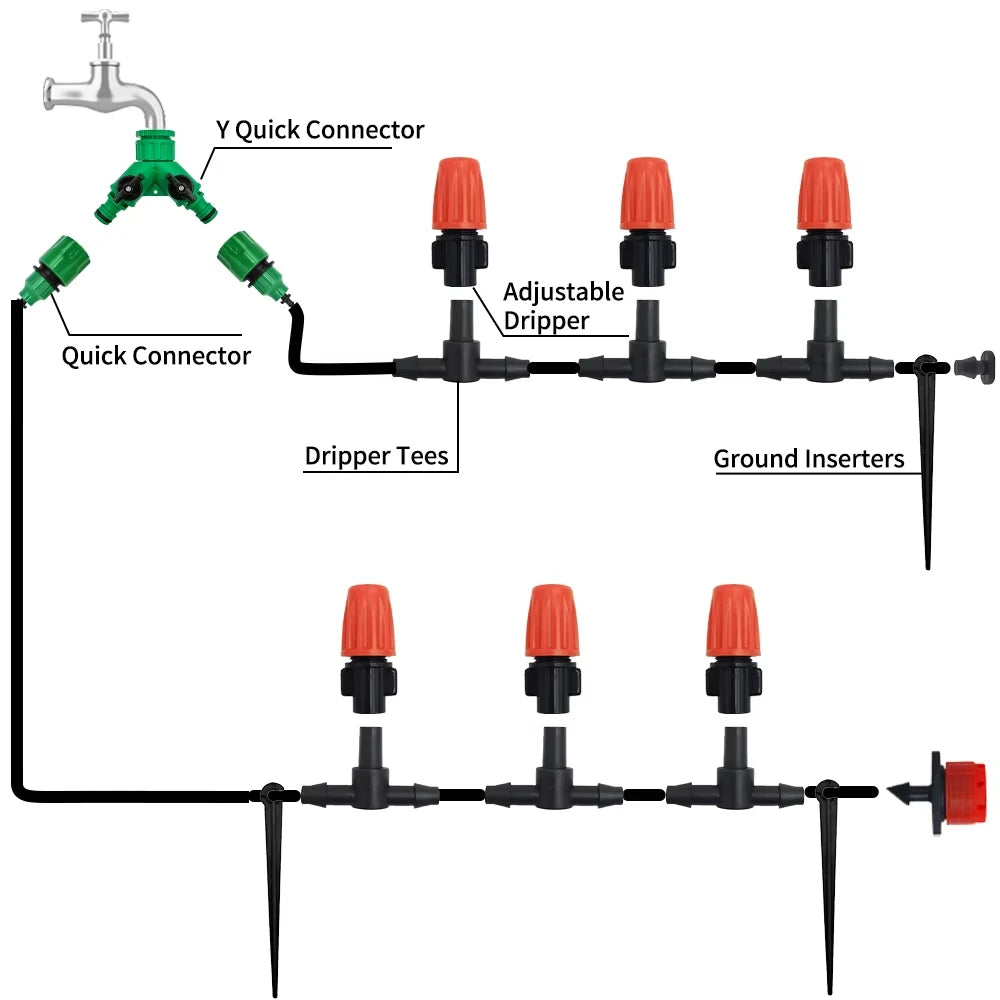 Irrigation System Garden Tools Drip Watering Kits Automatic Watering Hose With Adjustable Convenient Installtion Saveing Water