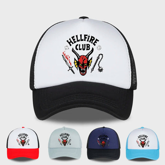 Hellfire Club Devil Sponge Mesh Hat Stylish & Comfortable Cool Retro TV Series Fan Style Daily Commute, Outdoor Hiking Fan Gift