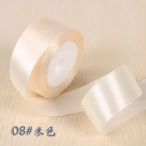 25Yards 6/10/15/20/25/40/50mm Silk Satin Ribbon Wedding Party Christmas Ribbon Flowers Gifts Decorated DIY Apparel Sewing Fabric