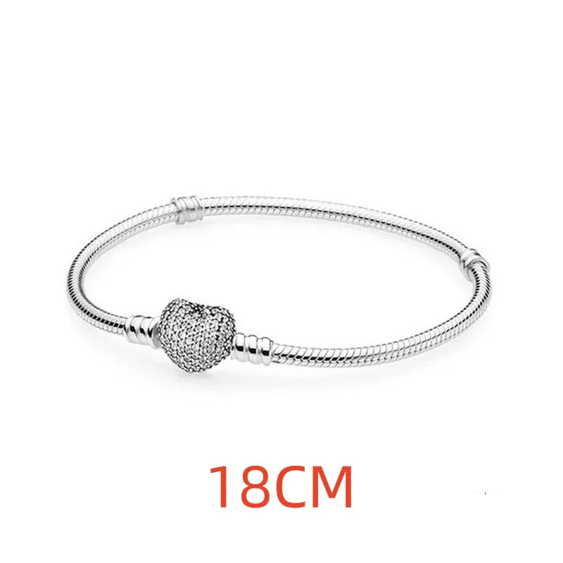 2024 925 Silver Plated Valentine's Day gift for lovers Pendant Charms it Original Bracelet For Women DIY Fashion Jewelry Making