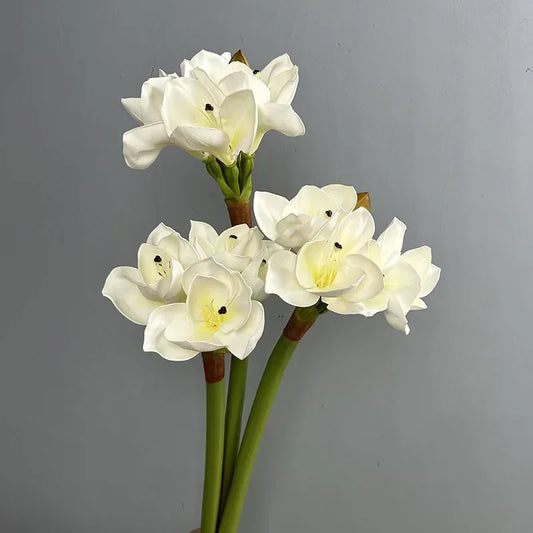 Dining Table Decorative Artificial Flowers Orange Clivias Fake Flower Hotel Decoration Real Touch Simulation Clivia Branch