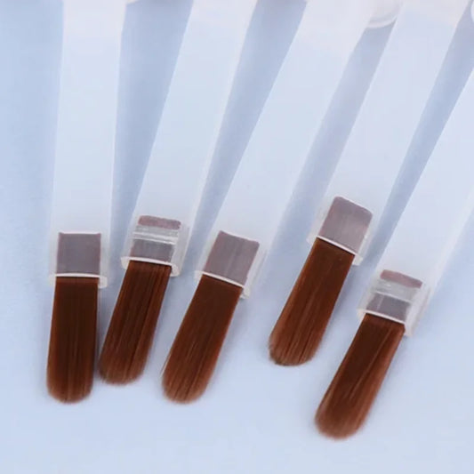 5/10/20Pcs Disposable Nail Polish Brush For 15ml Nail Polish Bottle Replacement Brush Brown Hair Nail Art Brush Applicators