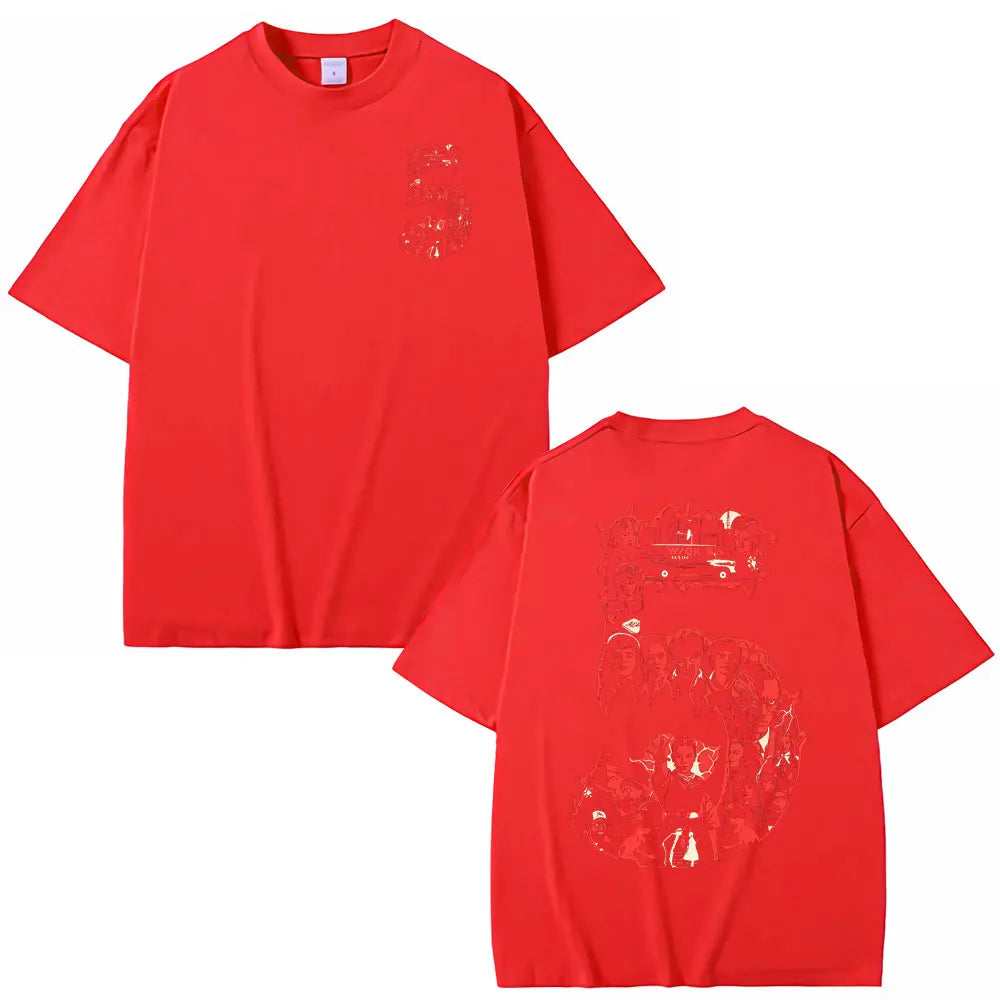 American TV Series Season 5 Eddie Munson The Demogorgon T-shirt  Men Women Clothing Cotton Casual Short Sleeves T-shirts Tops