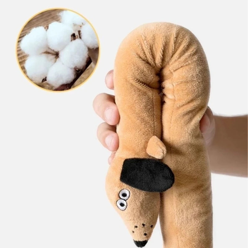 Interactive Dog Toy Non-stuffed Soft Plush Toy Puppy Teeth Cleaning Chew Toys Bit Resistant Squeaky Pet Dog Plush Toy