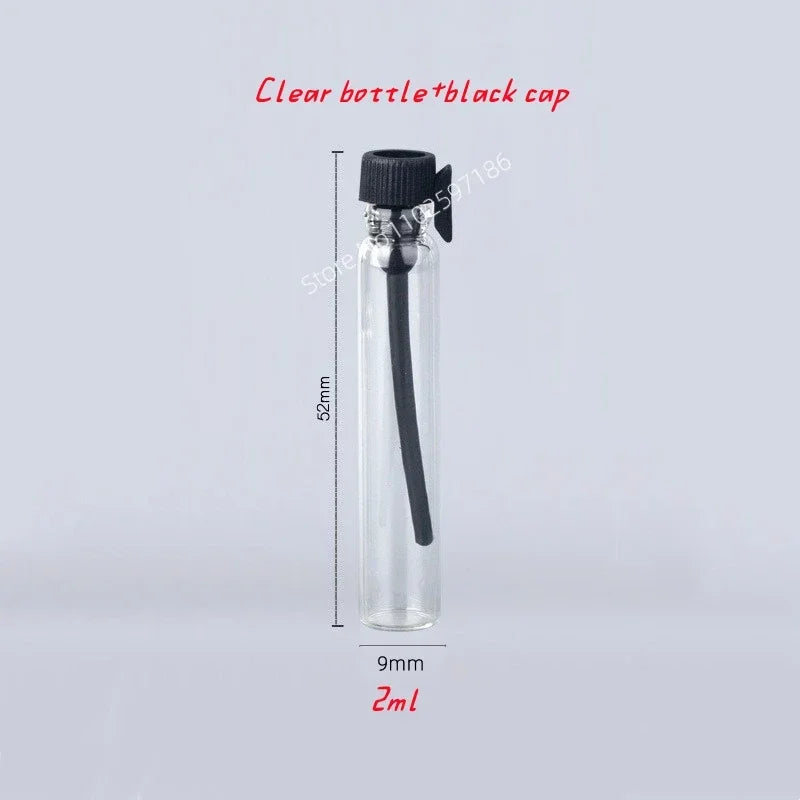 Glass Dropper Bottle Transparent Mini 1ml 2ml Stick Essential Oil with Inner Stopper Sample Trial Use Perfume Sub Bottles Empty