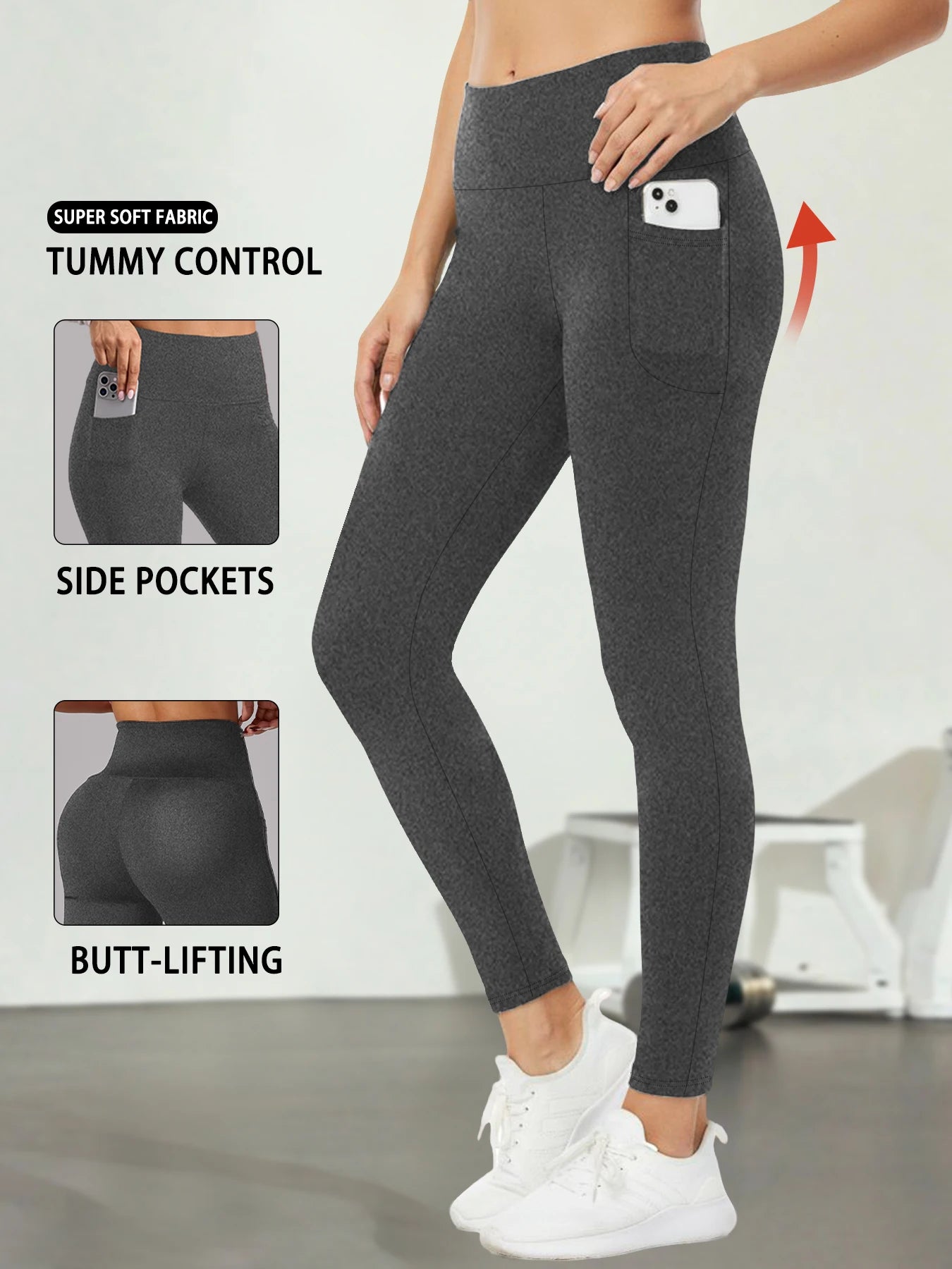Women's Super Soft Leggings with Pockets, High Waisted Tummy Control for Yoga Workout and Casual Lounge Wear Comfort