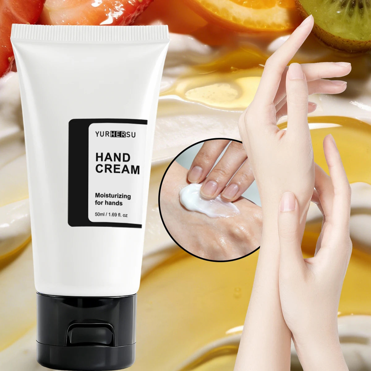 Hand Cream for Dry Cracked Hands - Intensive Moisturizing, Non Greasy Fast Absorbing, Shea Butter, Repair, 24H Care, 50ml