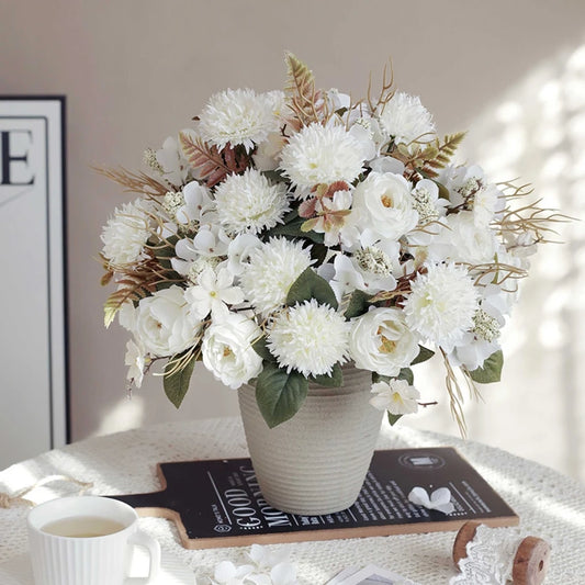 Artificial Flowers Rose Festival Home Decoration Wedding Bridal Bouquet Dried Flowers Birthday Gift Accessories Fake Flowers Ou