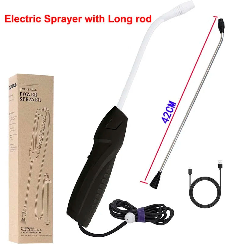 Electric Sprayer With Flexible Wand, Watering Spray Wand Rechargeable Portable Garden Sprayer With 2M Hose Plant Mister Sprayer