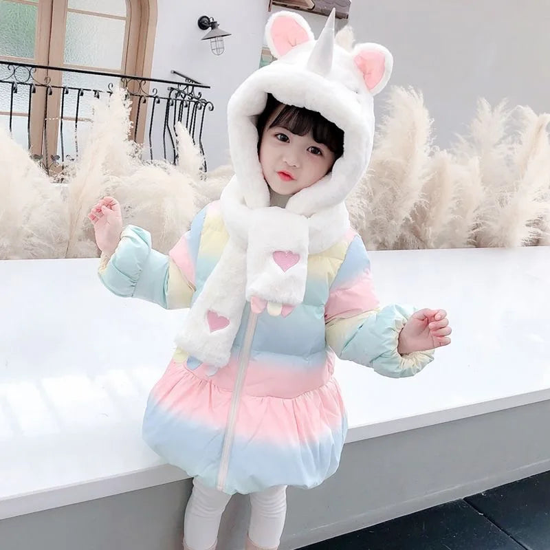 Girls' Cotton Clothing Winter Clothing 2025 New Stylish Korean Version Children's Clothing Kawaii Casual Coat Set Fashion Padded