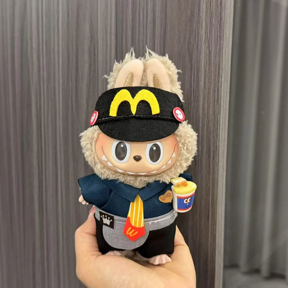 Labubu Doll Clothes Enamel Labu Cloth 17cm Doll Cute Dress-up Climbing Clothes Skirt Plush Toy Clothes